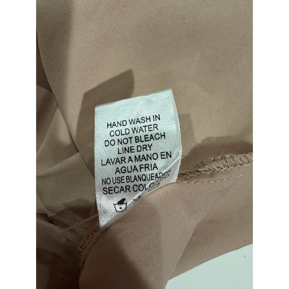 Baltic Born Katya High-Low Wrap Dress Champagne Taupe Satin DD2222 Small - Picture 6 of 11